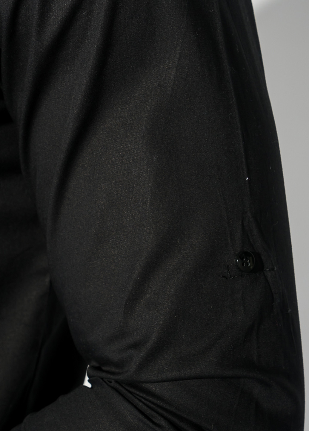 Черная кэжуал рубашка однотонная Time of Style с длинным рукавом