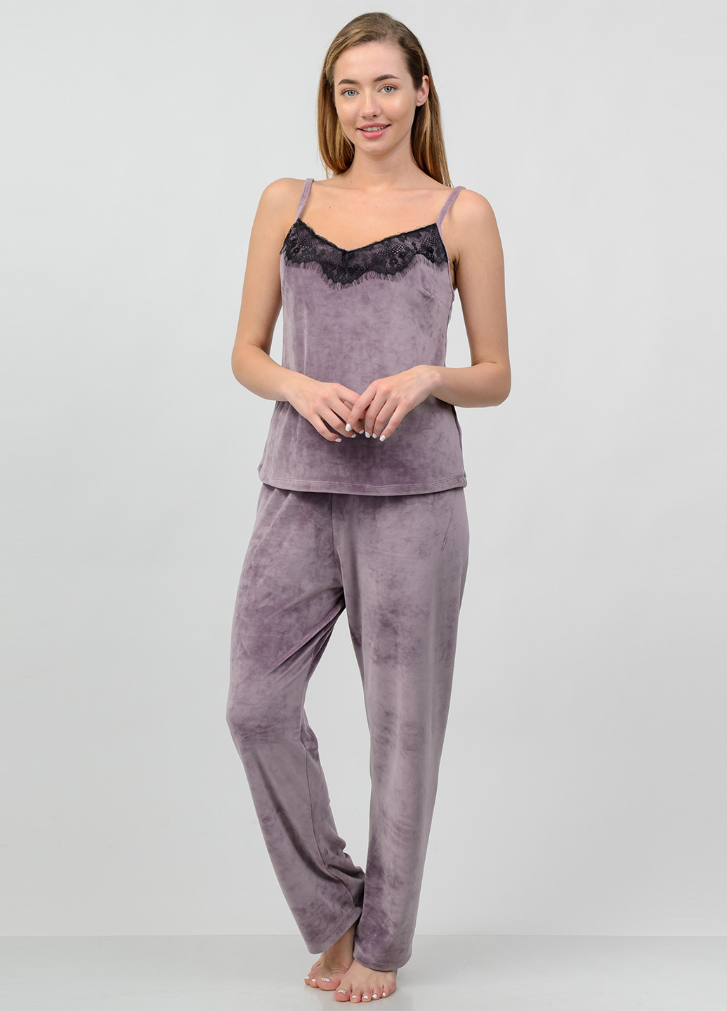 Сиреневая всесезон пижама (топ, брюки) топ + брюки SWEET NIGHT