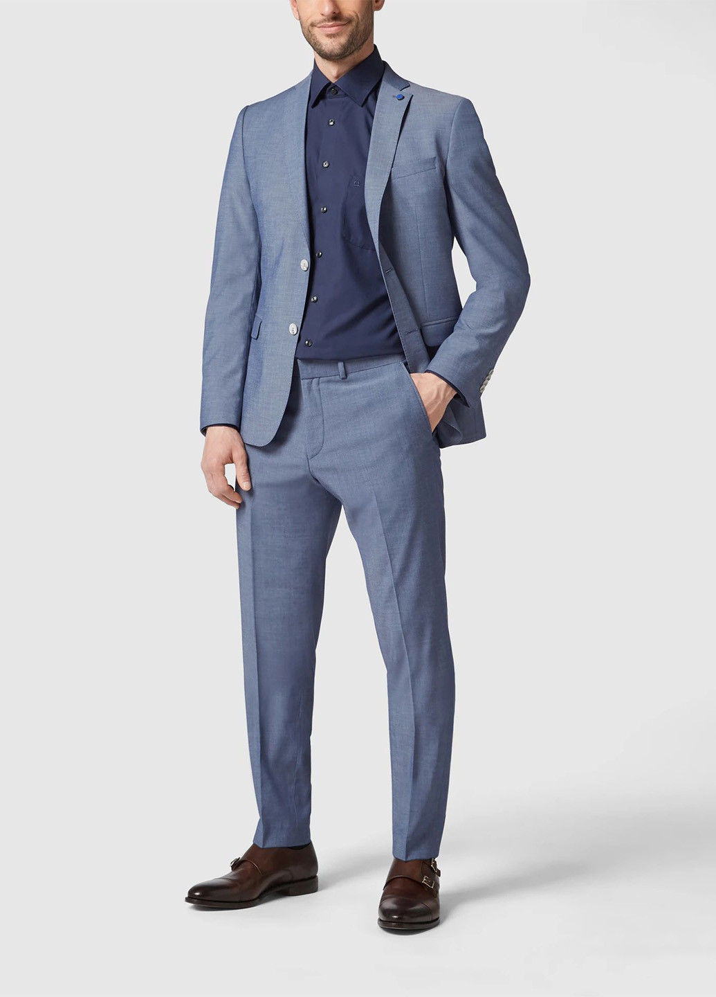 Серо-голубые классические, кэжуал демисезонные классические брюки S.Oliver