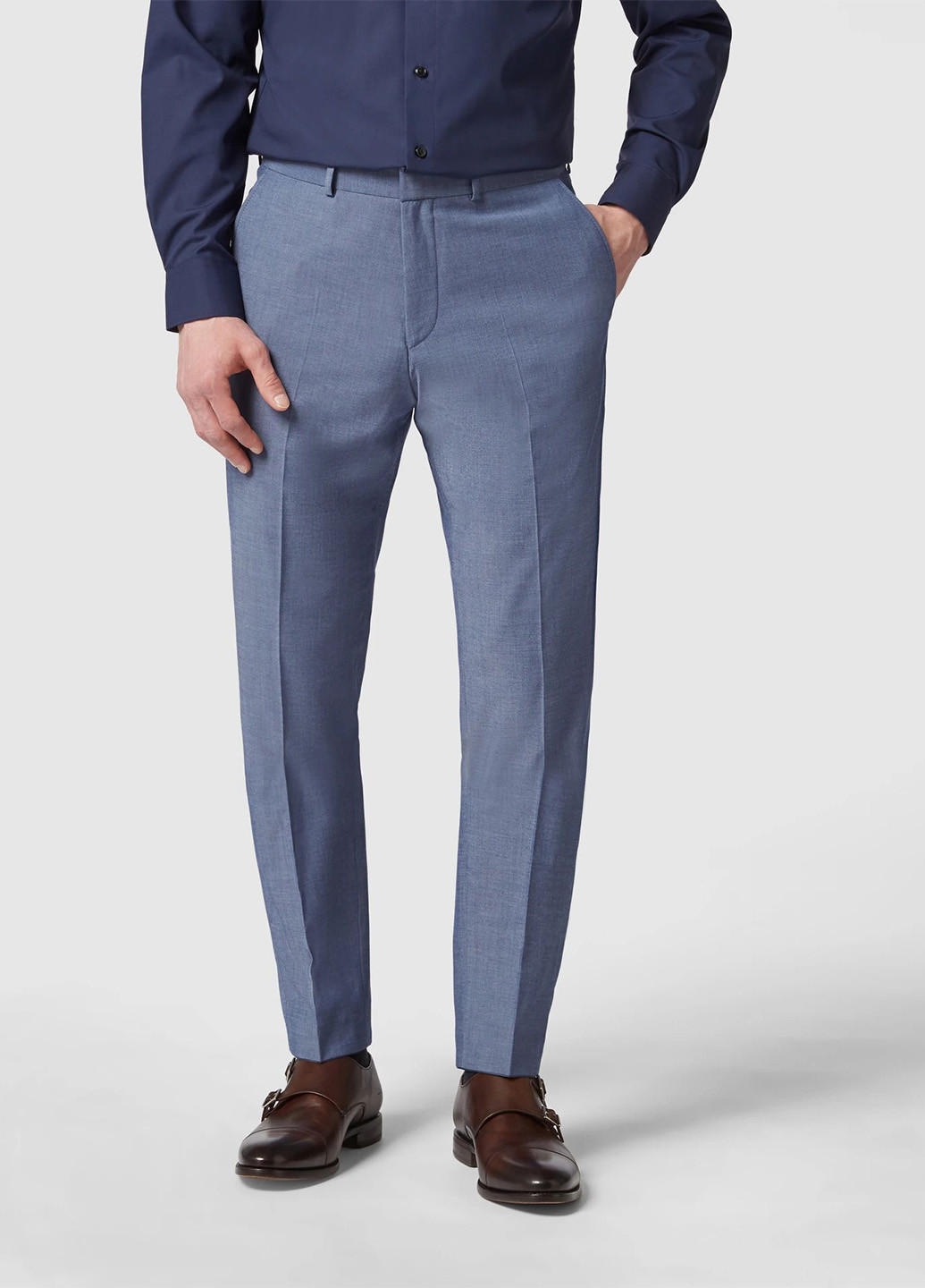Серо-голубые классические, кэжуал демисезонные классические брюки S.Oliver