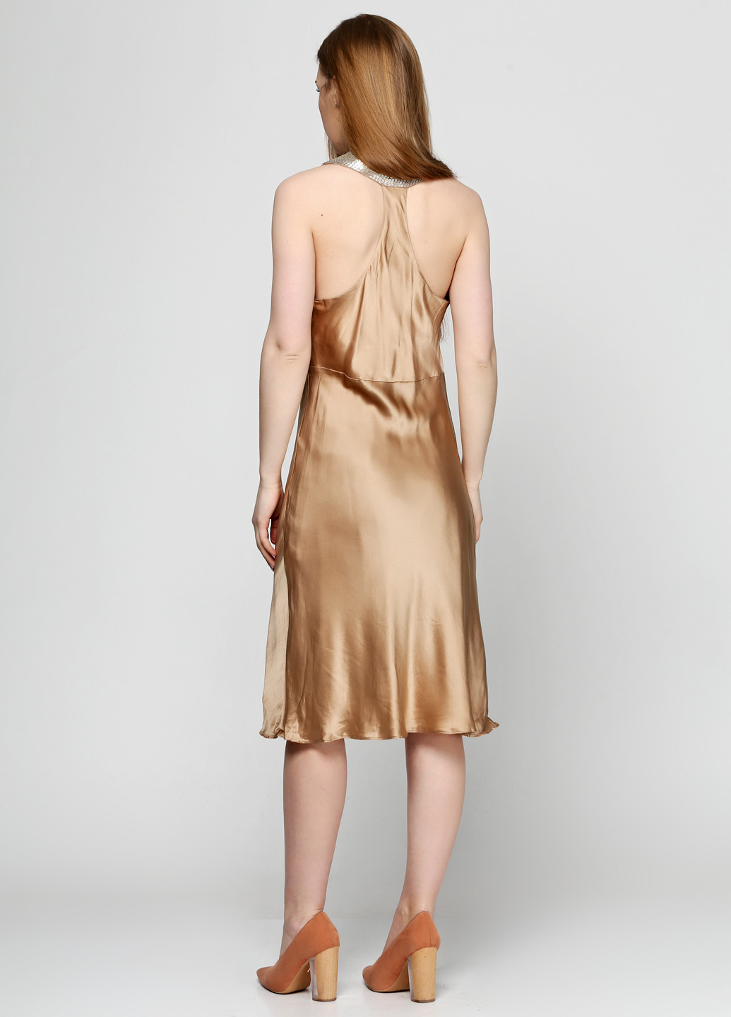 Светло-коричневое коктейльное платье Axel