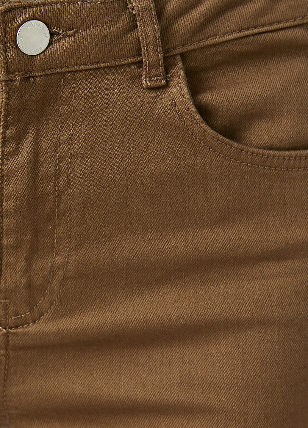 Джинси KOTON завужені однотонні темно-коричневі джинсові бавовна