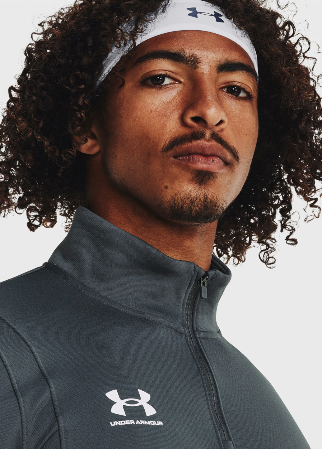 Лонгслів Under Armour логотип сірий спортивні поліестер, трикотаж