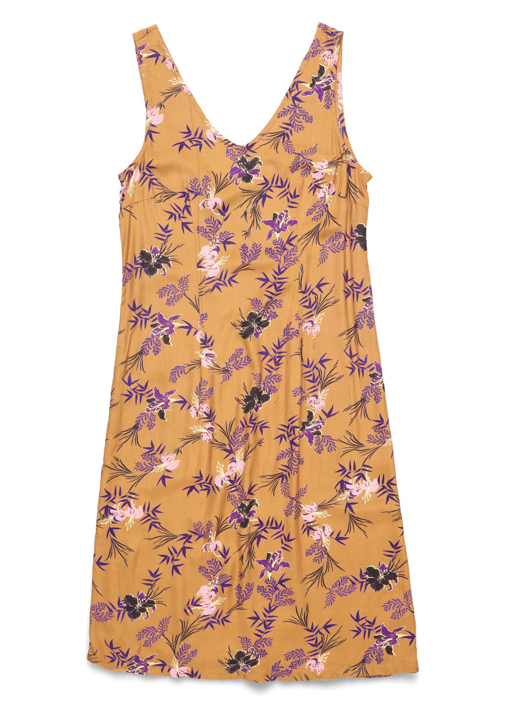 Светло-коричневое кэжуал платье а-силуэт Cream с цветочным принтом