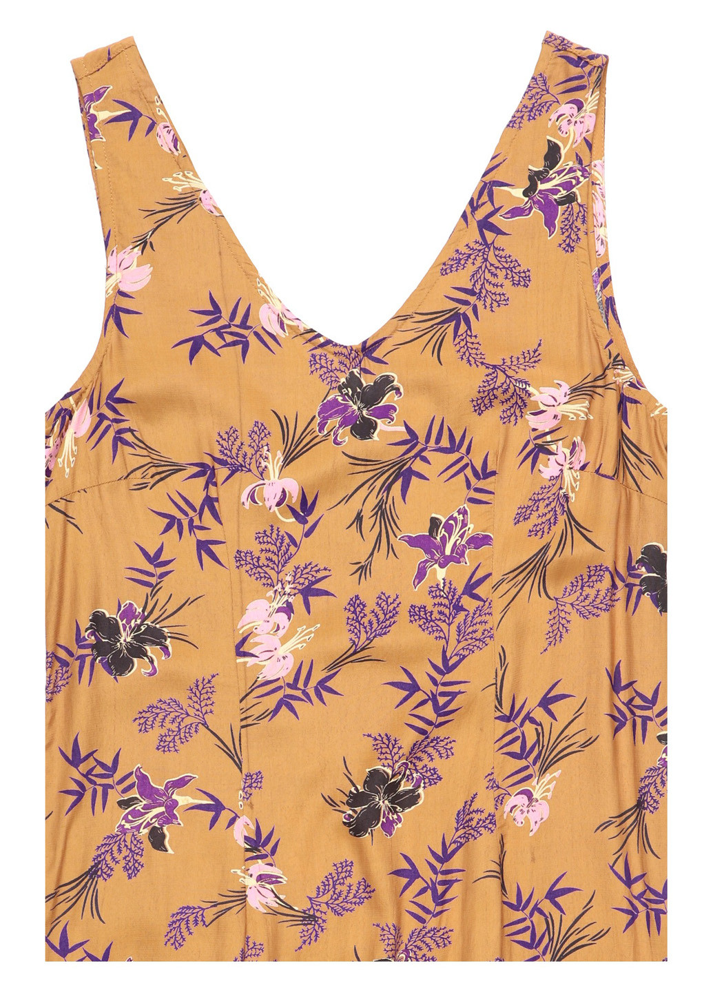 Светло-коричневое кэжуал платье а-силуэт Cream с цветочным принтом