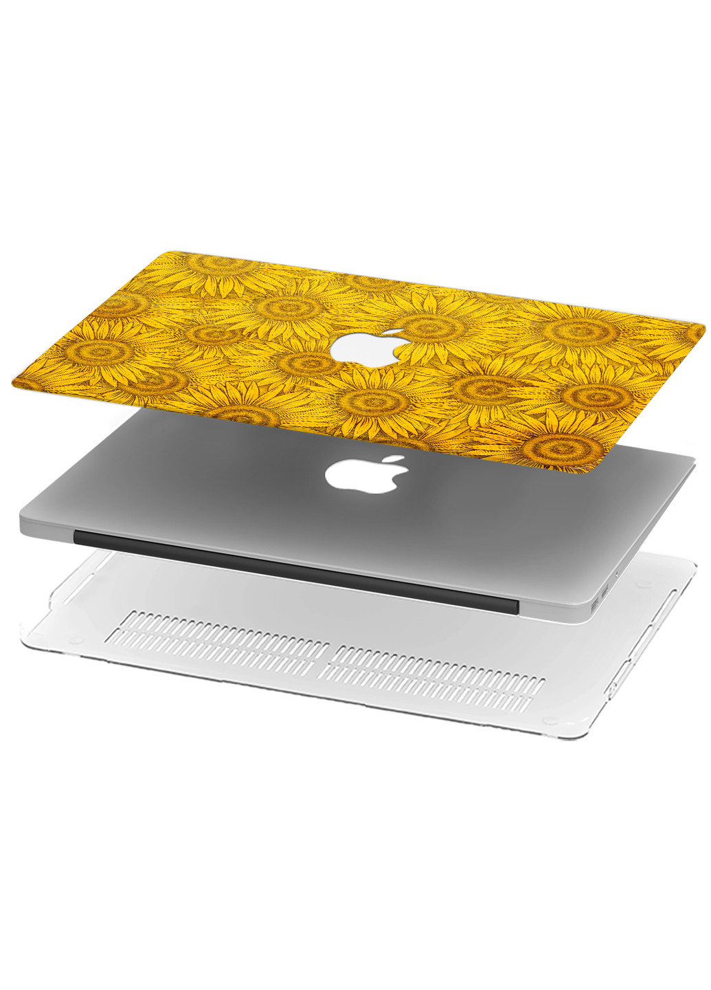 Чехол пластиковый для Apple MacBook Pro Retina 13 A1502 / А1425 Паттерн подсолнухов (Sunflower pattern) (6352-2359) MobiPrint (218867753)