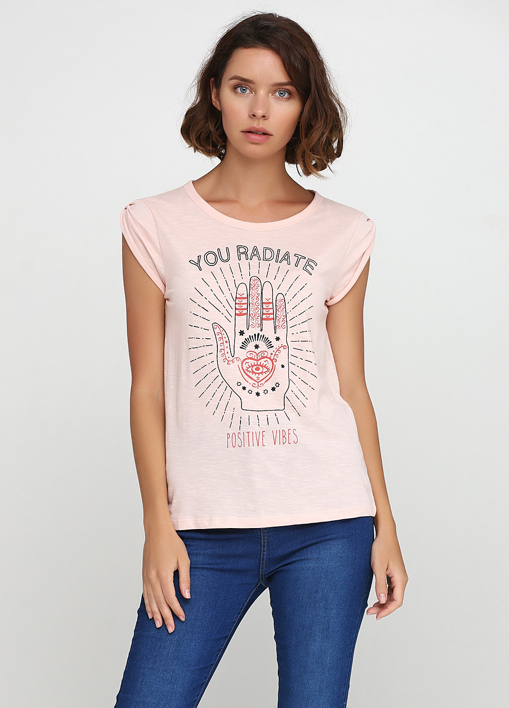 Светло-серая летняя футболка Clockhouse