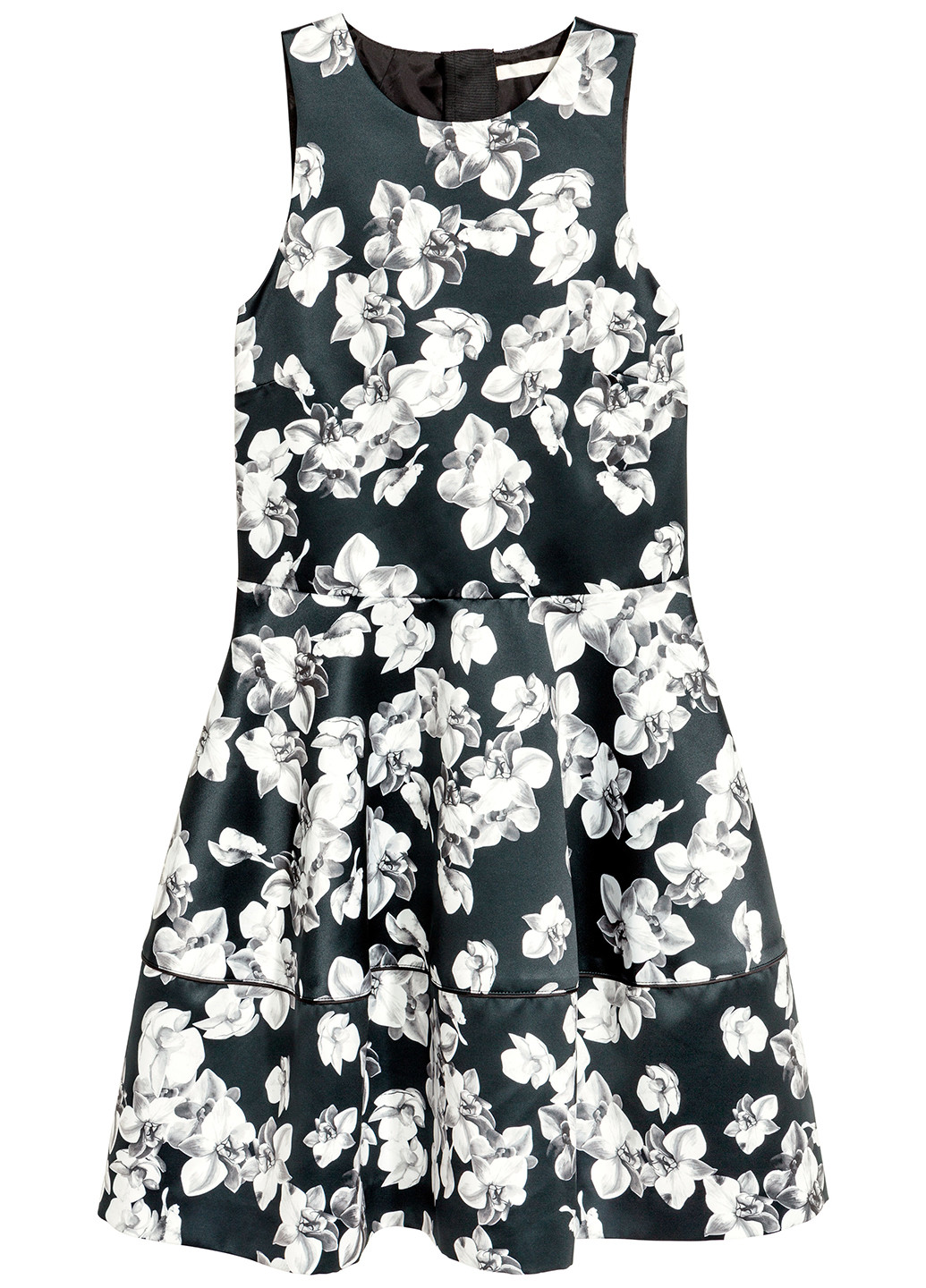 Чорна кежуал сукня коротка H&M з квітковим принтом