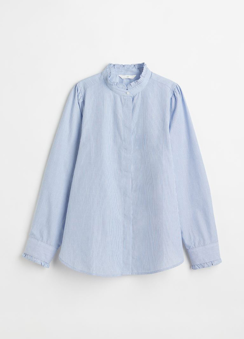 Сорочка H&M смужка блакитна кежуал бавовна