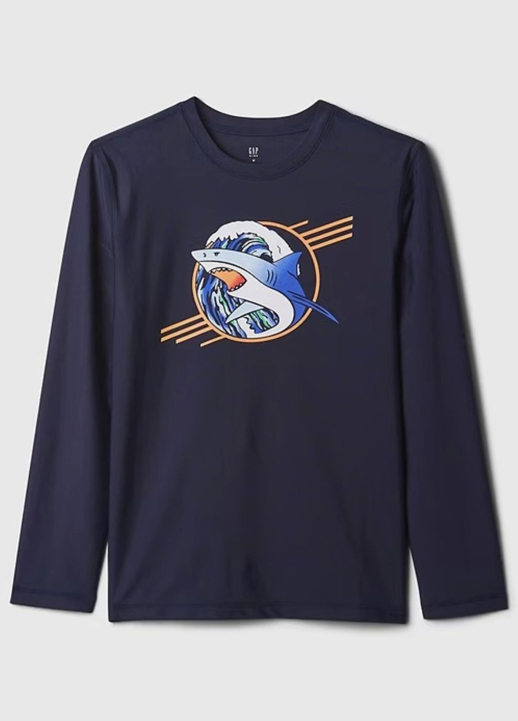 Синий демисезонный кэжуал лонгслив Gap с рисунком