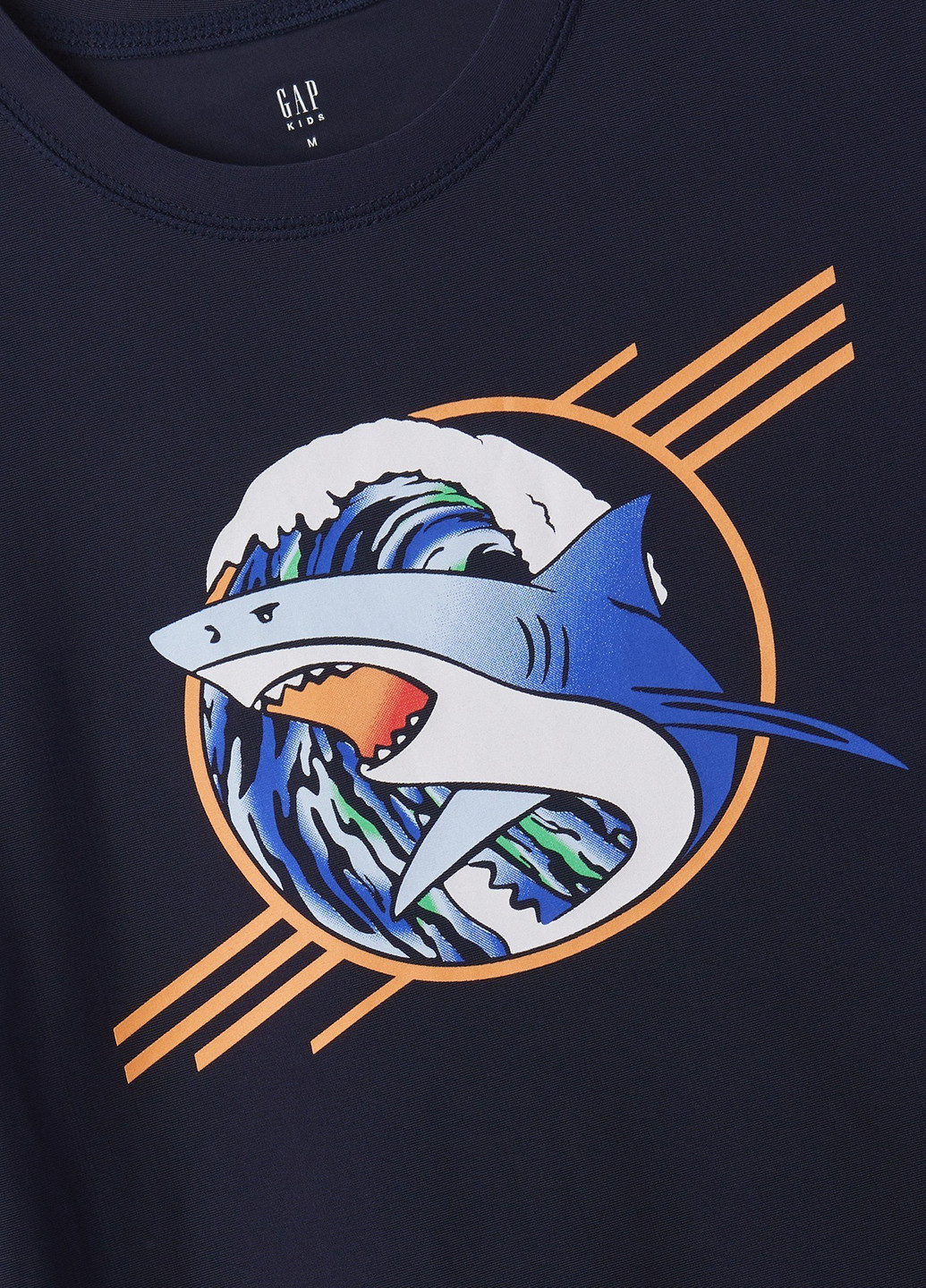 Синий демисезонный кэжуал лонгслив Gap с рисунком