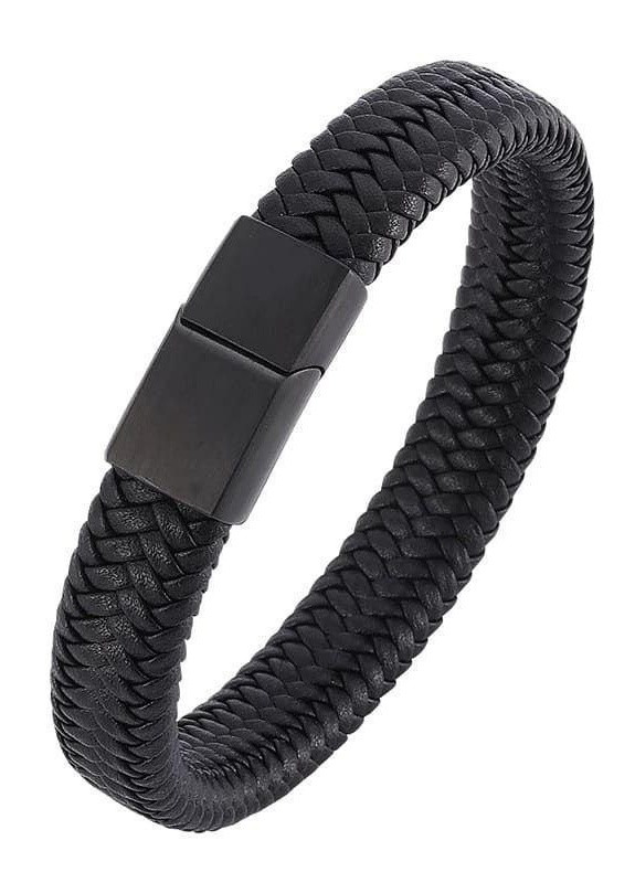 Елітні чоловічі Браслети зі шкіри та каміння Оніксу 22см No Brand (254398589)
