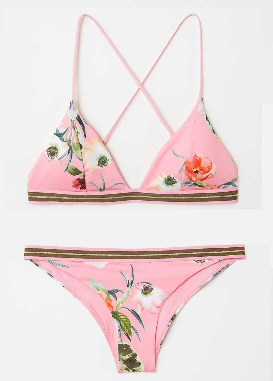 Светло-розовый летний купальник (лиф, плавки) раздельный, бикини H&M