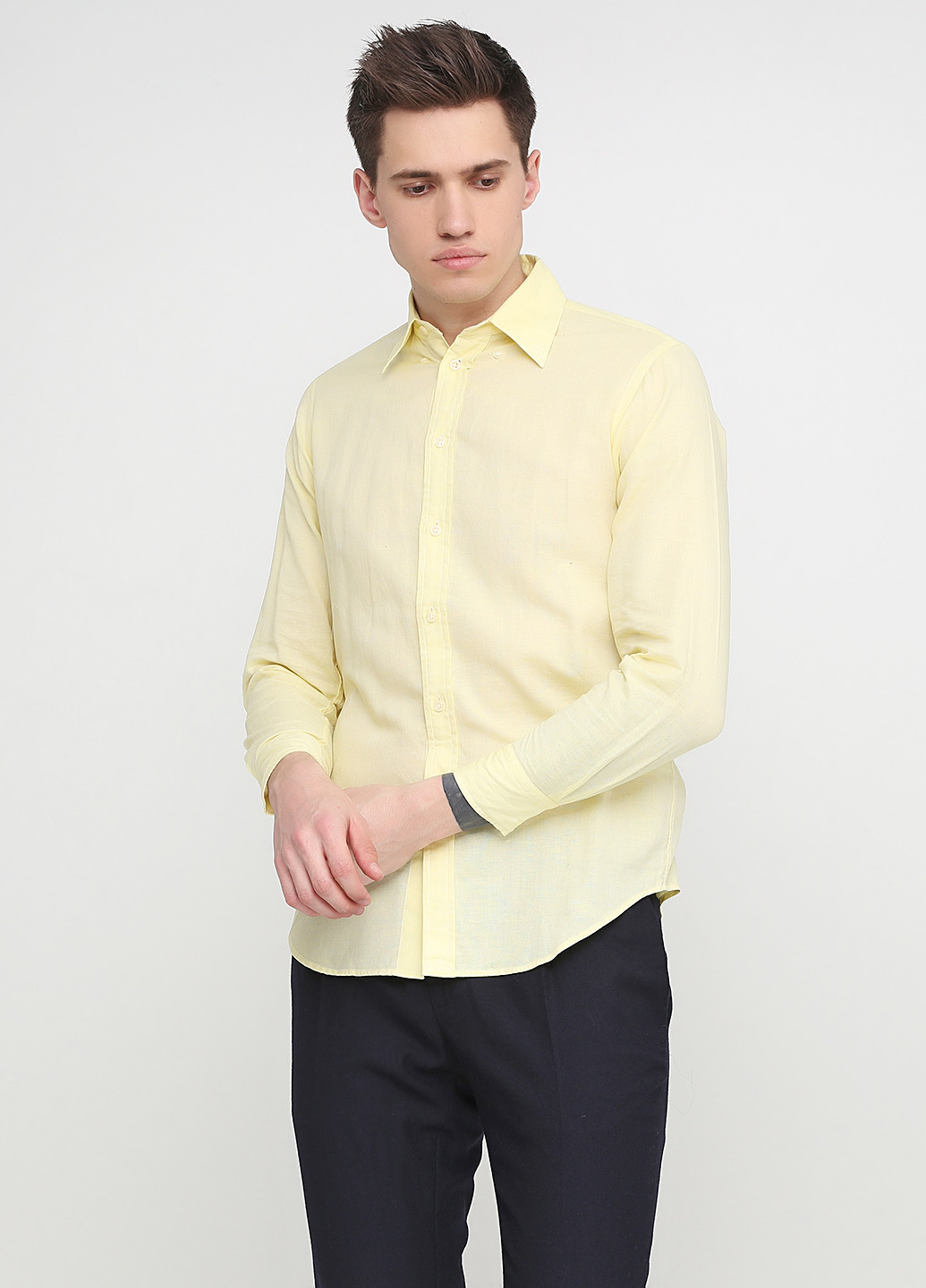 Светло-желтая рубашка однотонная Ralph Lauren