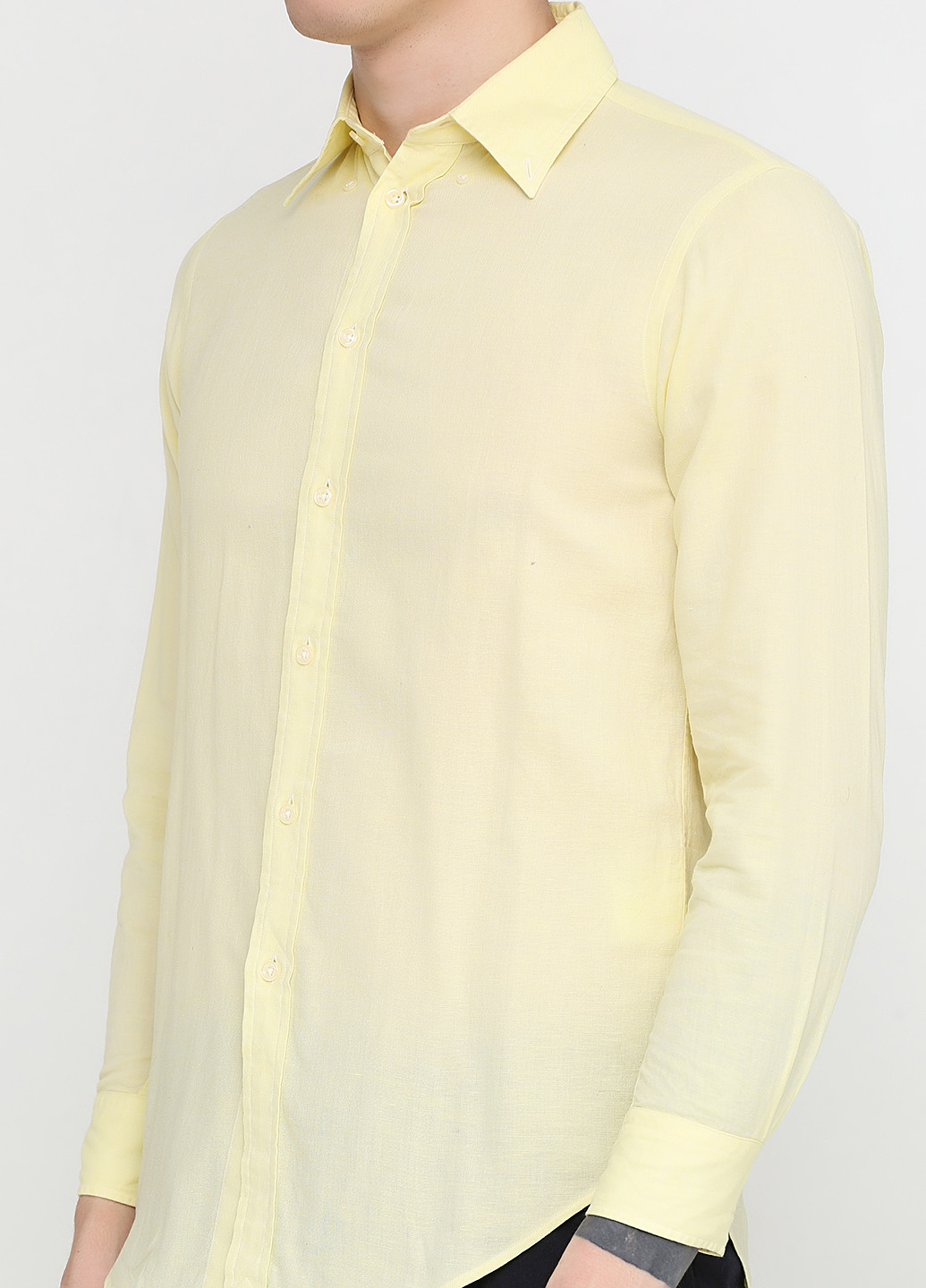 Светло-желтая рубашка однотонная Ralph Lauren