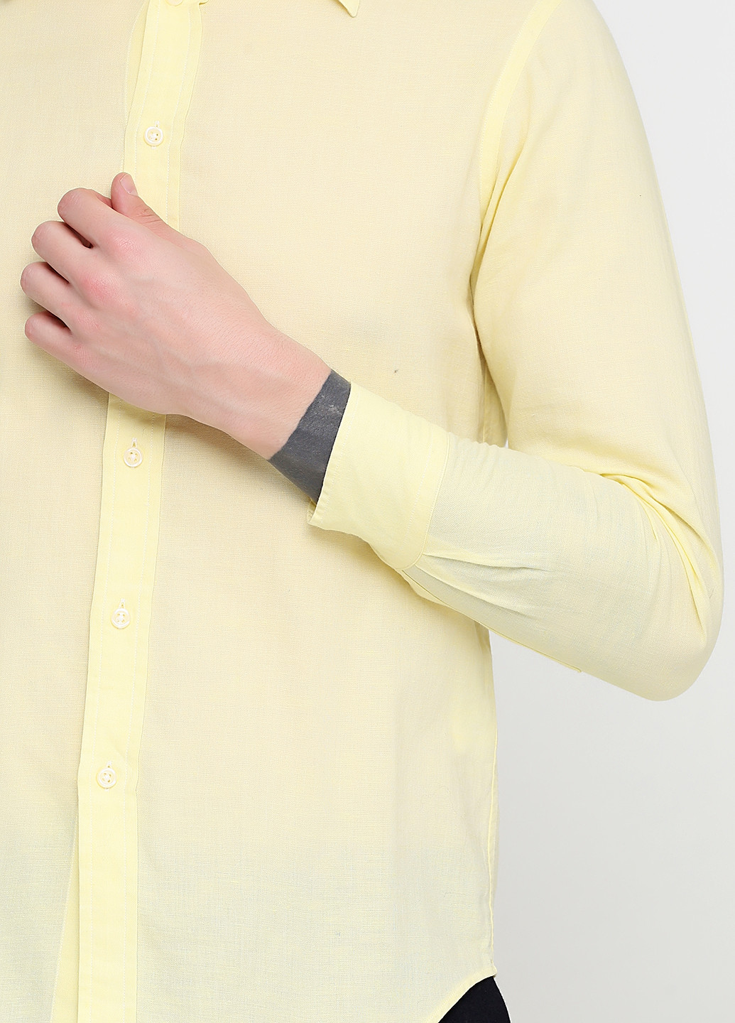 Светло-желтая рубашка однотонная Ralph Lauren