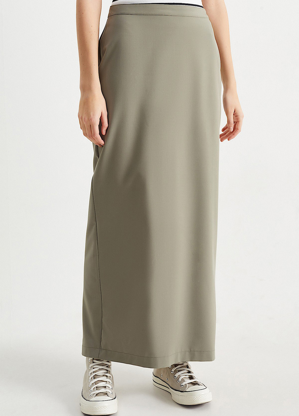 Оливковая (хаки) кэжуал однотонная юбка C&A карандаш