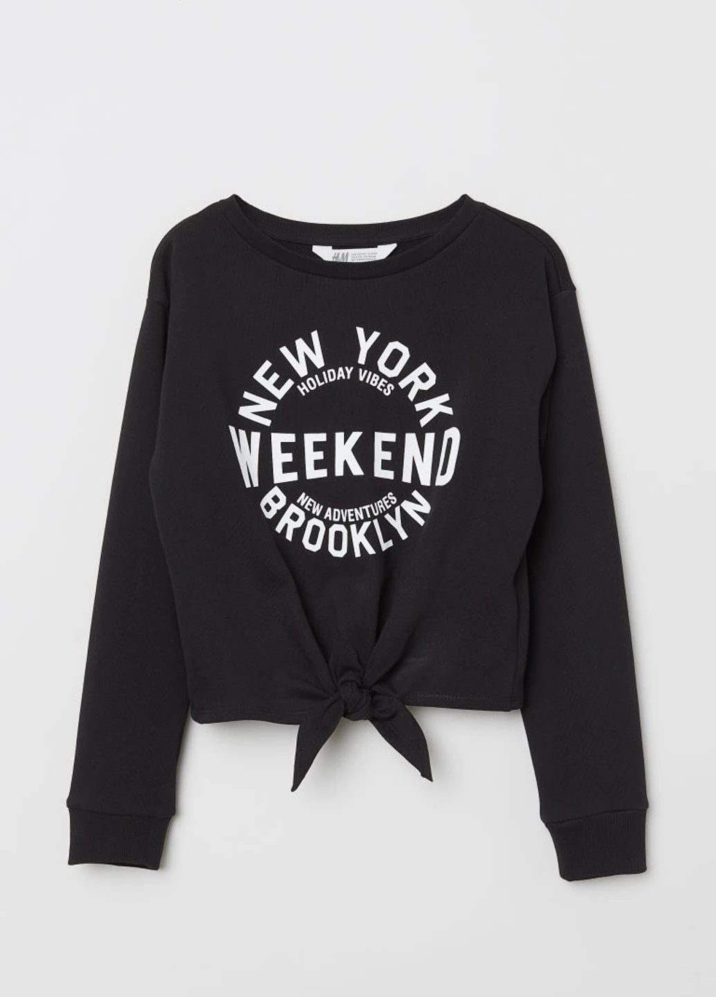 H&M свитшот черный кэжуал хлопок