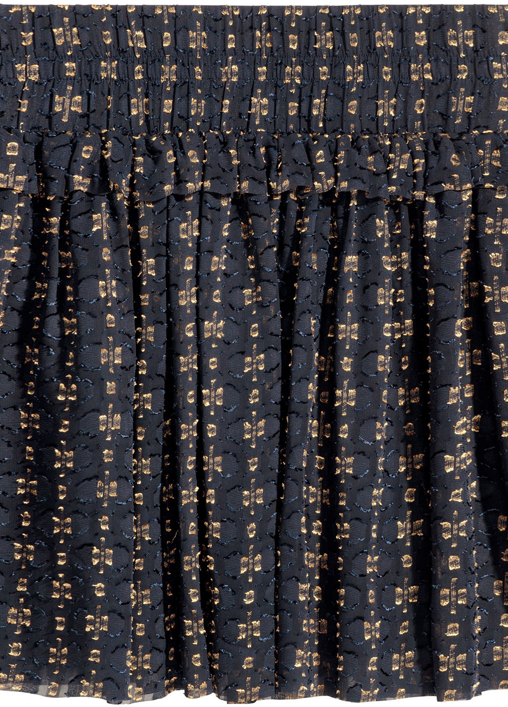 Темно-синяя кэжуал с орнаментом юбка H&M клешированная