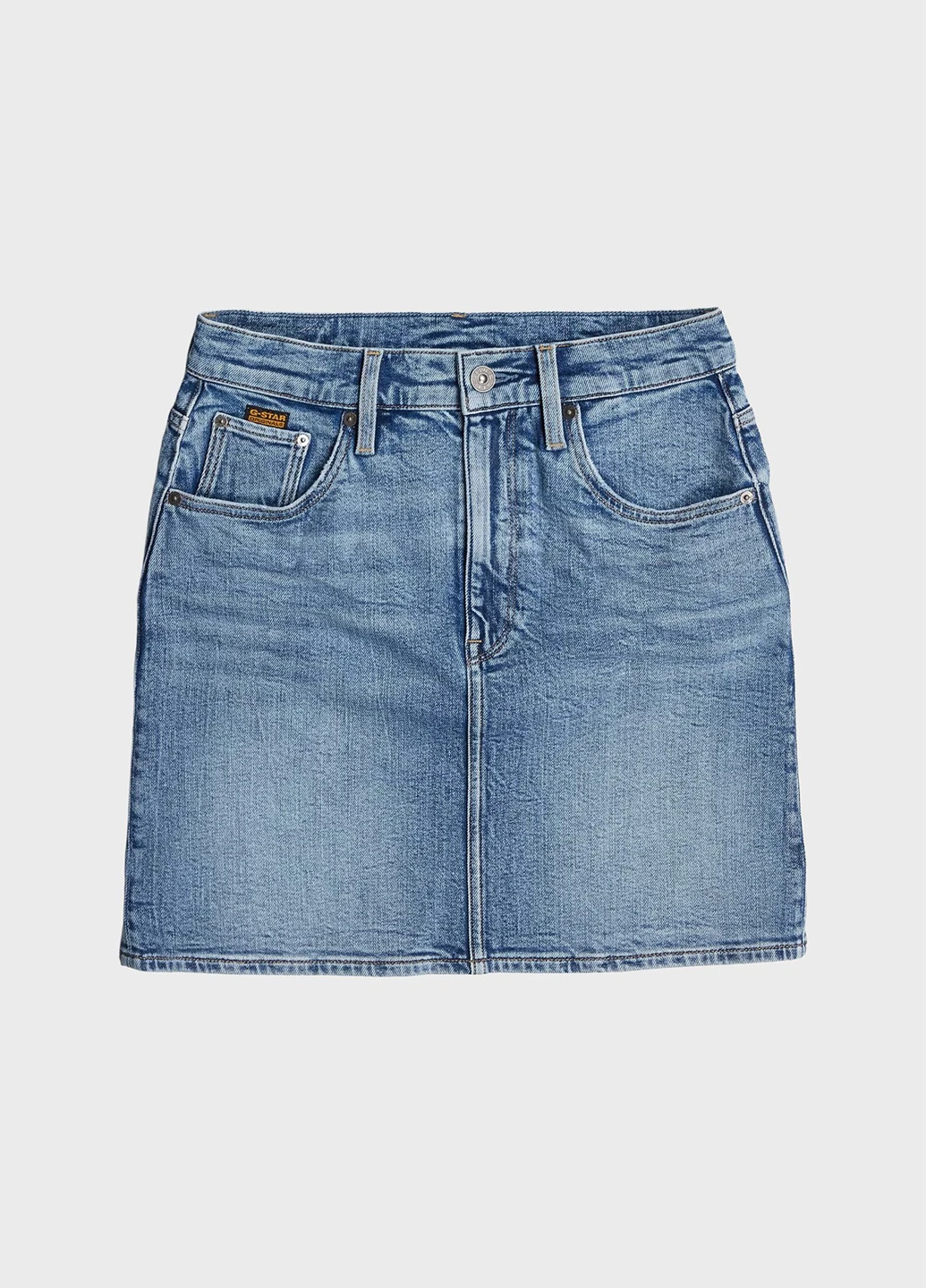 Синяя джинсовая однотонная юбка G-Star Raw