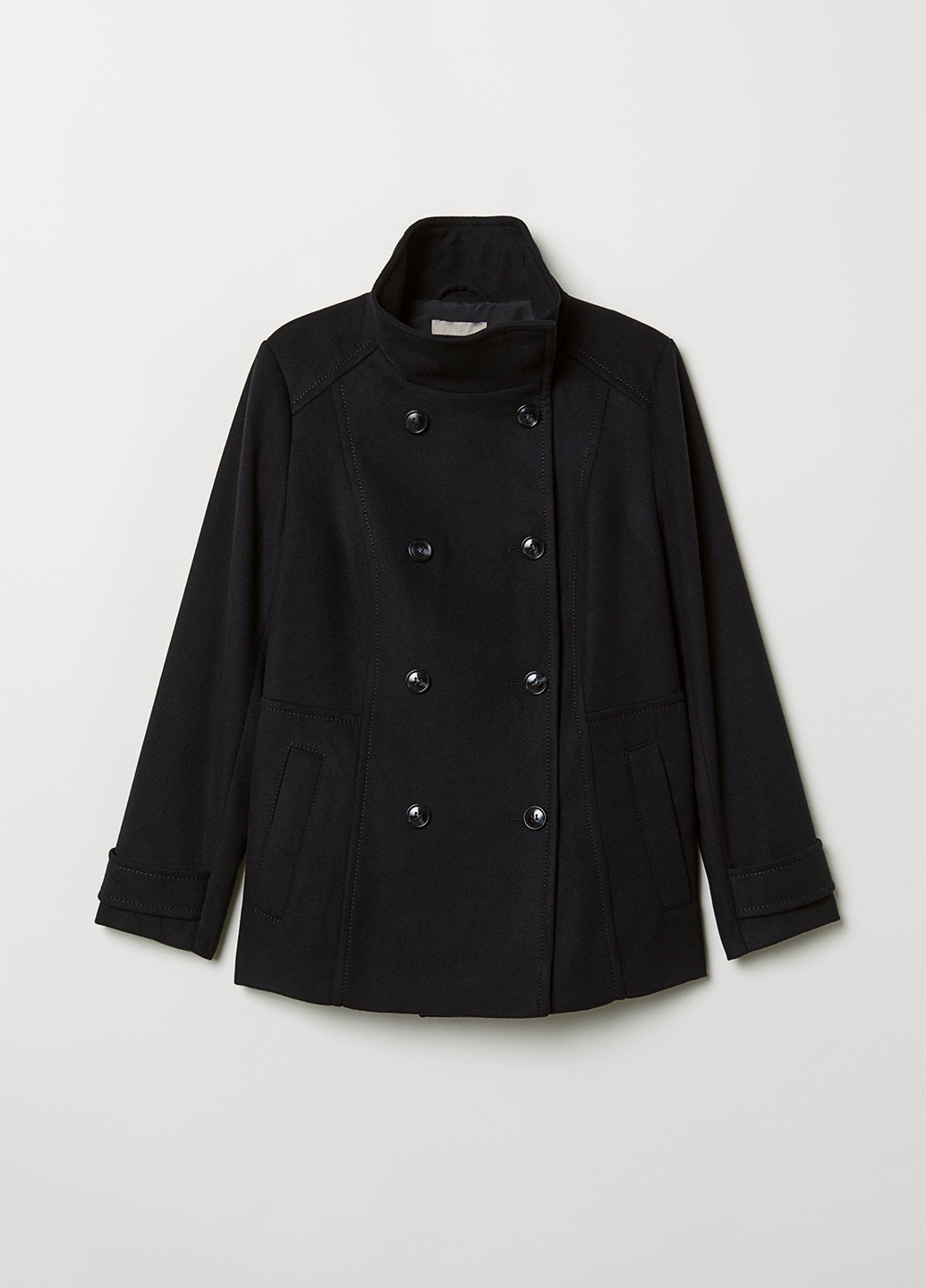 Черное Кэжуал куртка-піджак двубортное H&M однотонное