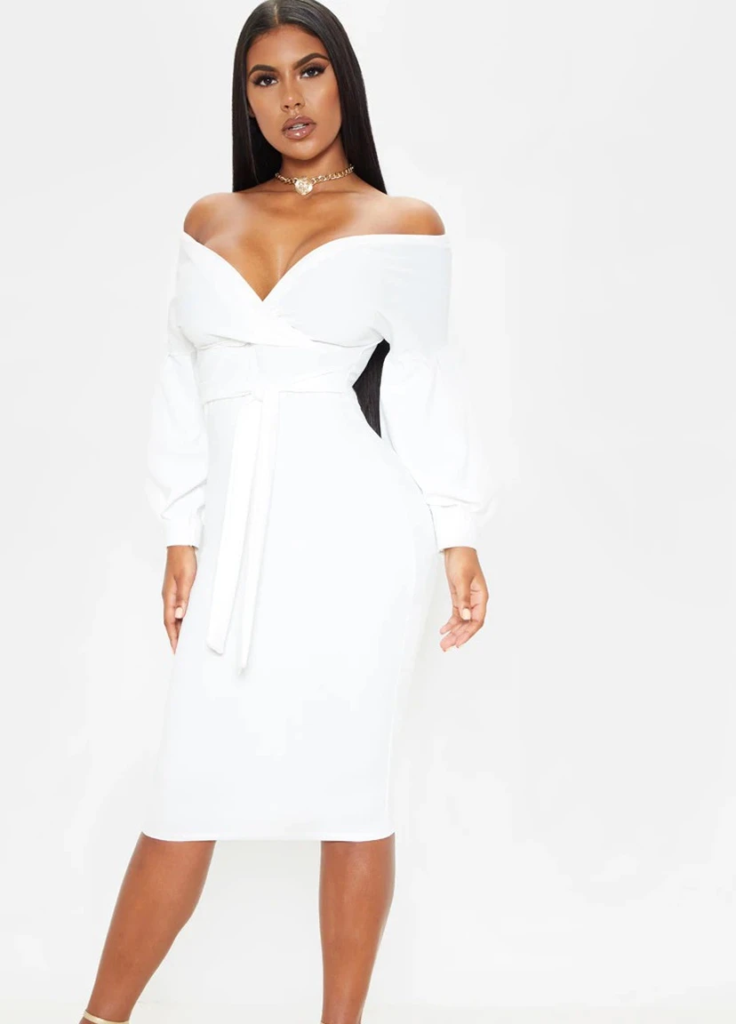 Білий повсякденний платье PrettyLittleThing однотонна