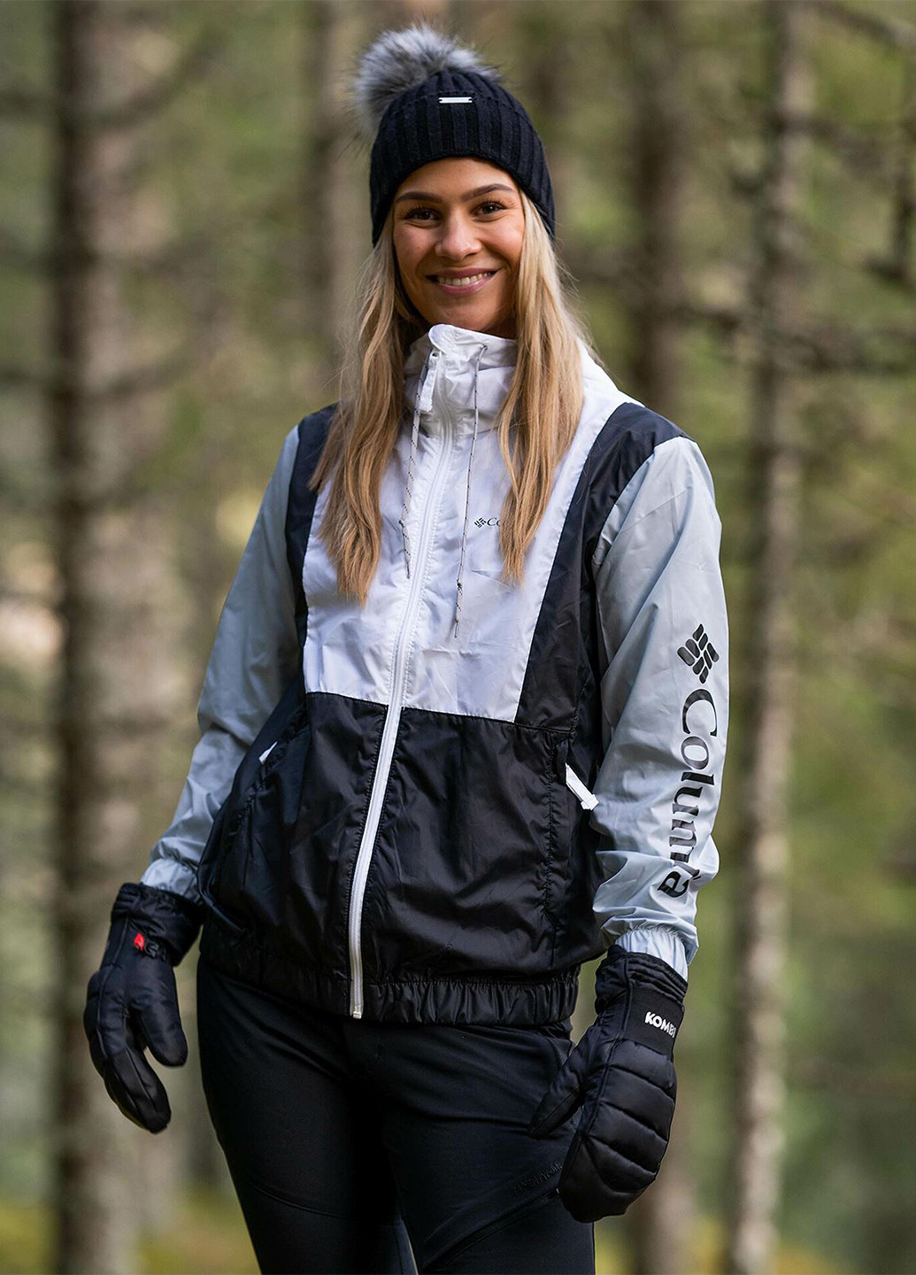 Черно-белая демисезонная куртка Columbia