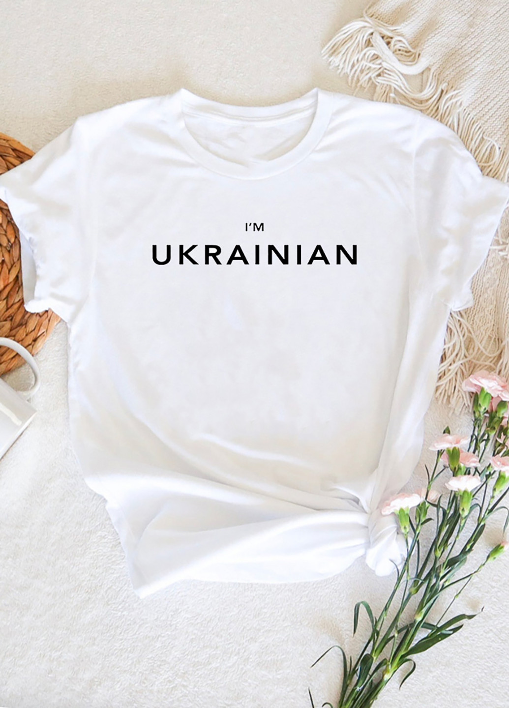 Біла демісезон футболка жіноча біла i am ukrainian Love&Live
