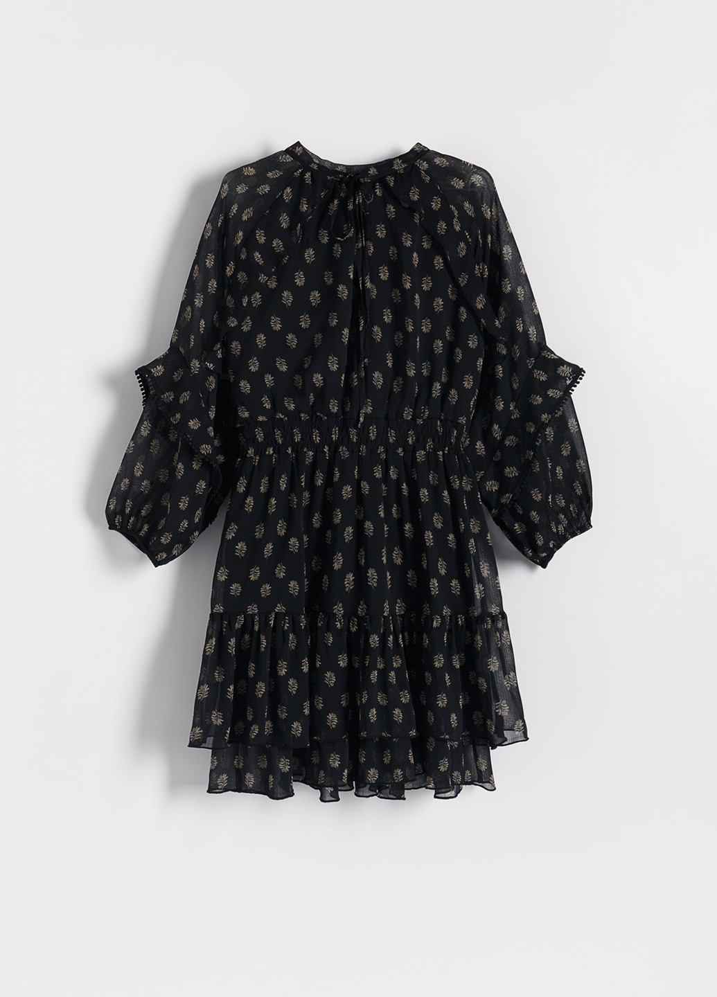 Чорна кежуал сукня кльош Reserved з малюнком
