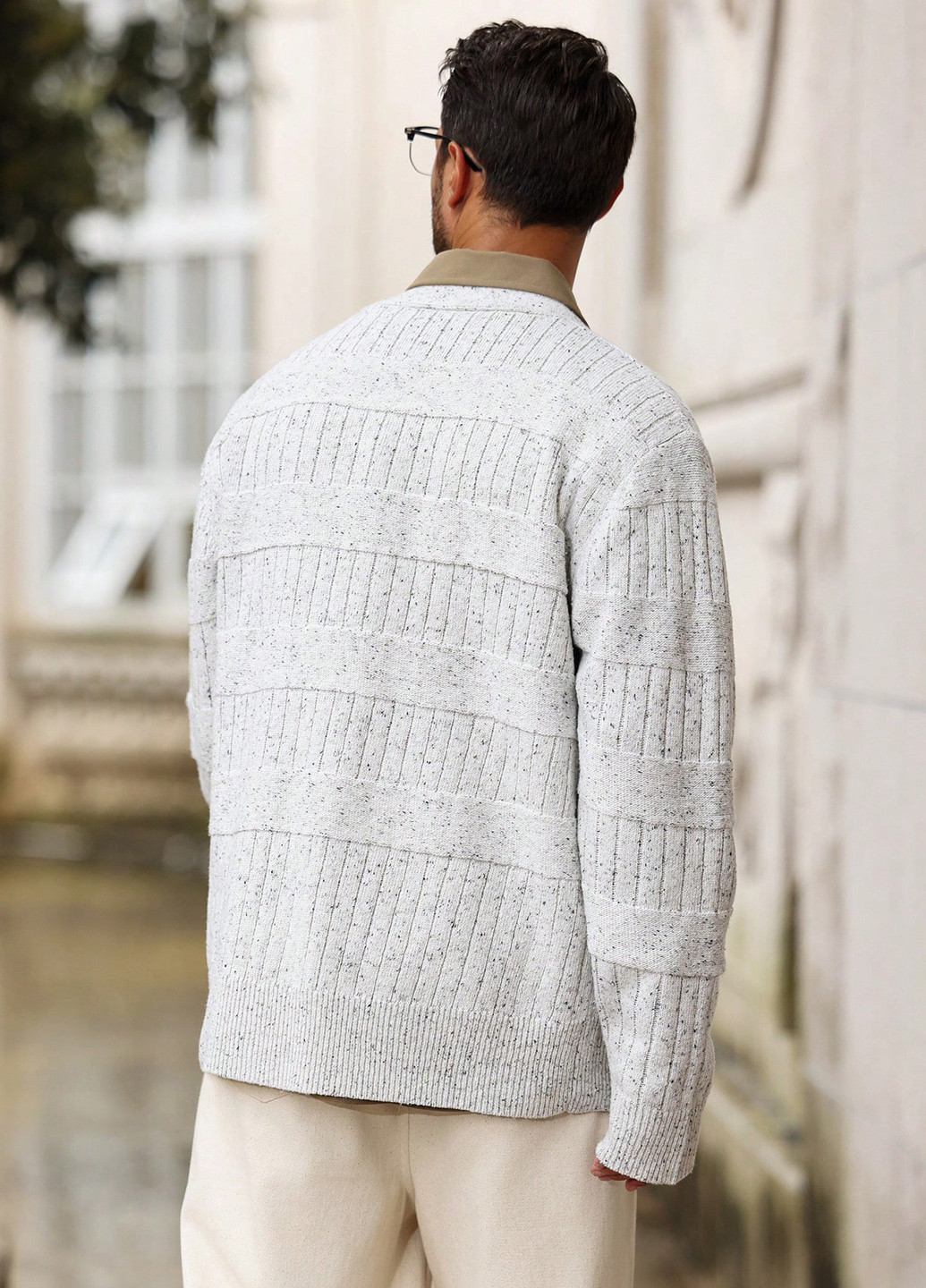 Молочный демисезонный кардиган SHEIN