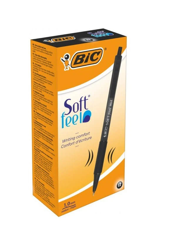 Набір кулькових ручок Soft Feel Clic Grip Чорний Bic (230823460)