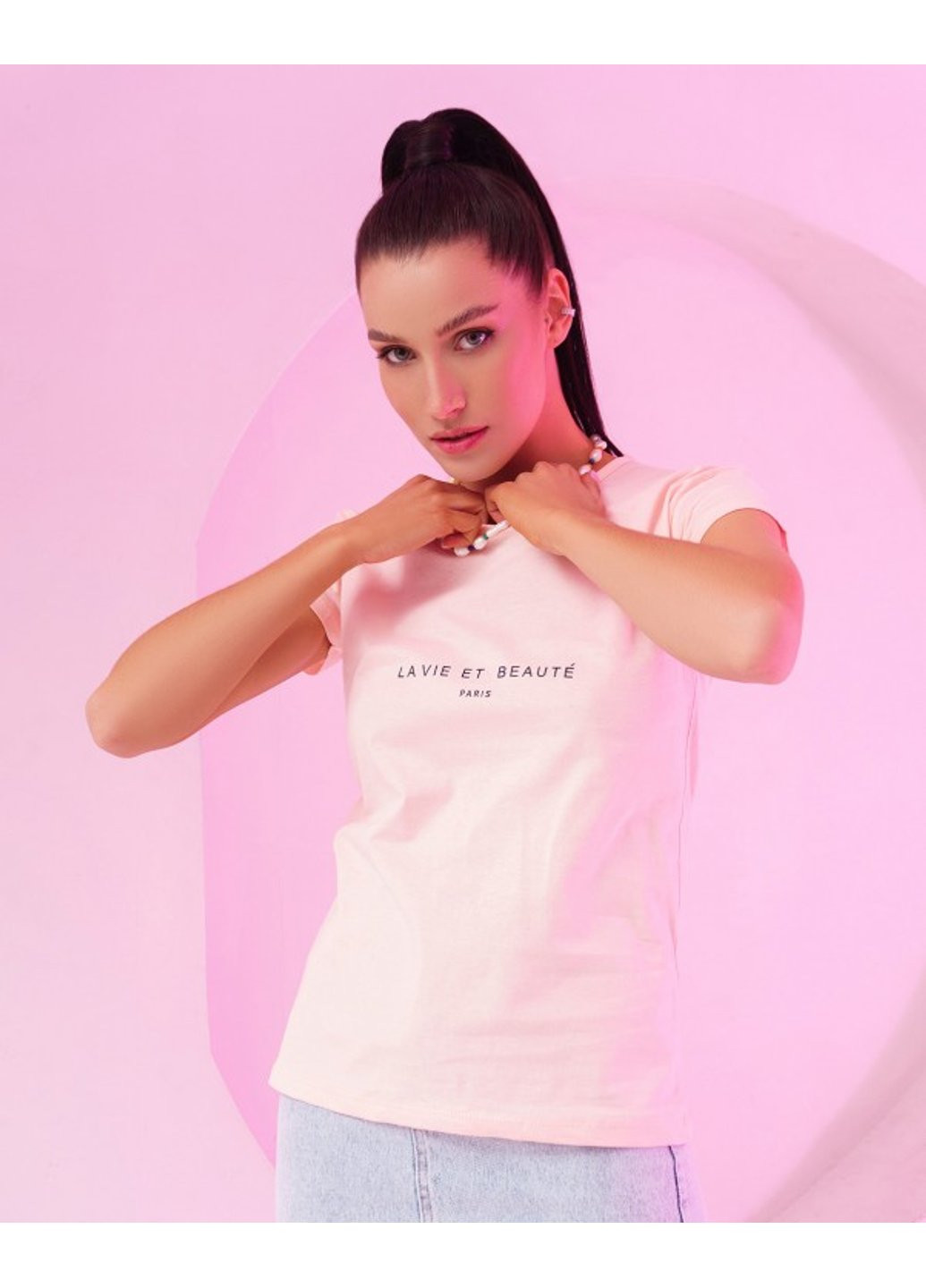 Розовая демисезон футболка wn20-250 s черный ISSA PLUS