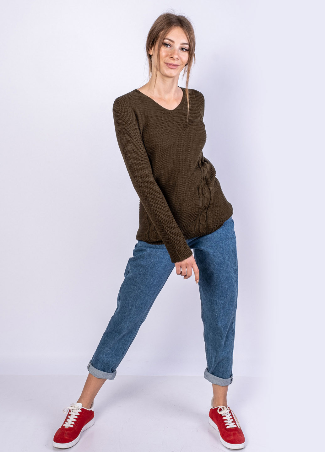 Оливковий (хакі) демісезонний пуловер пуловер Time of Style