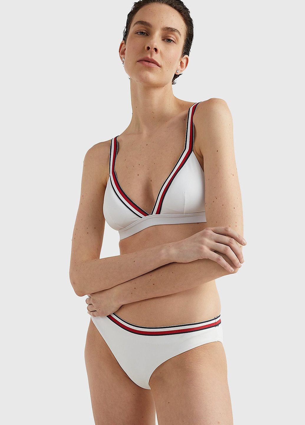 Белые купальные трусики-плавки однотонные Tommy Hilfiger