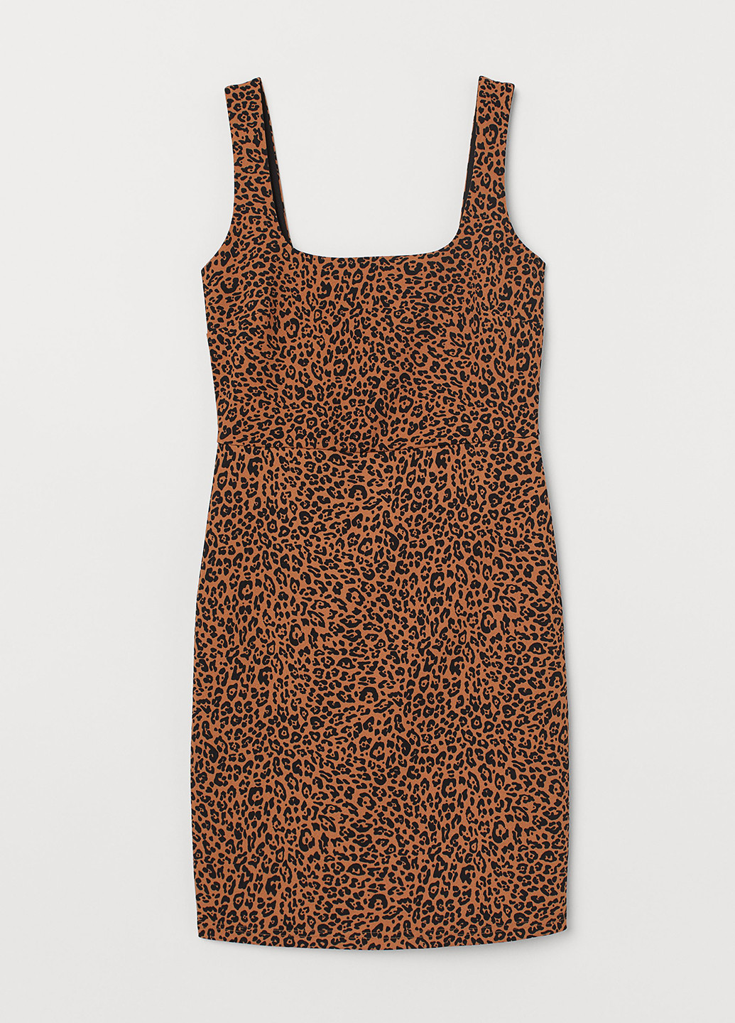 Горчичное кэжуал платье бандажное H&M леопардовый