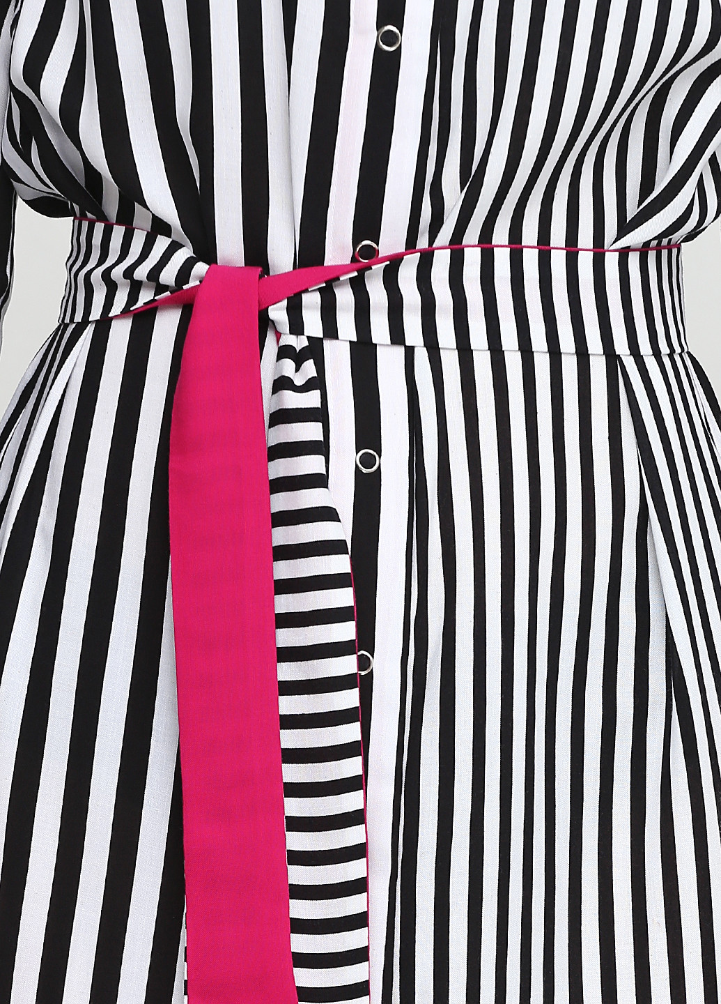 Черно-белое кэжуал платье рубашка Zephyros в полоску