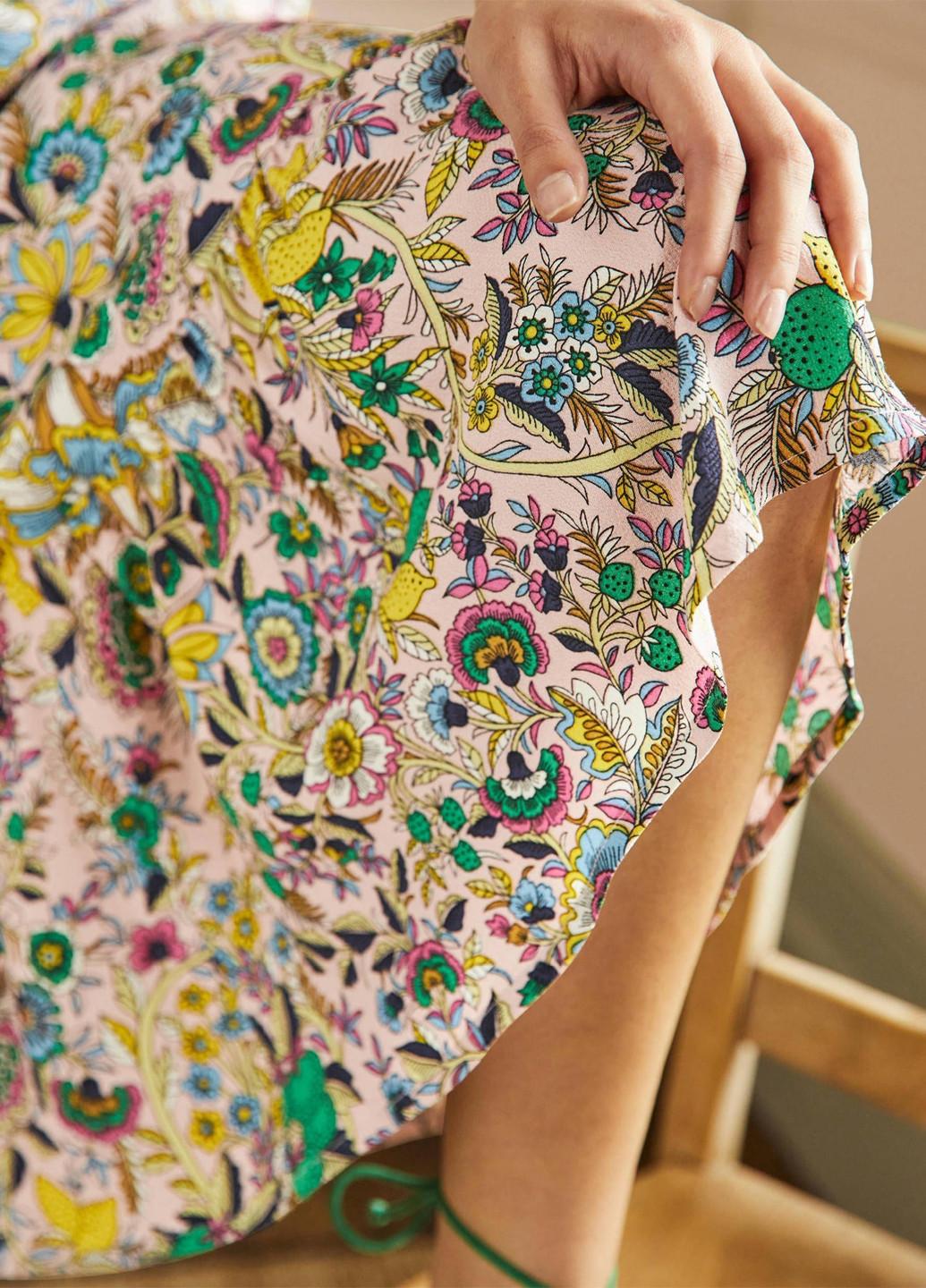 Комбинированное кэжуал платье а-силуэт Boden с цветочным принтом