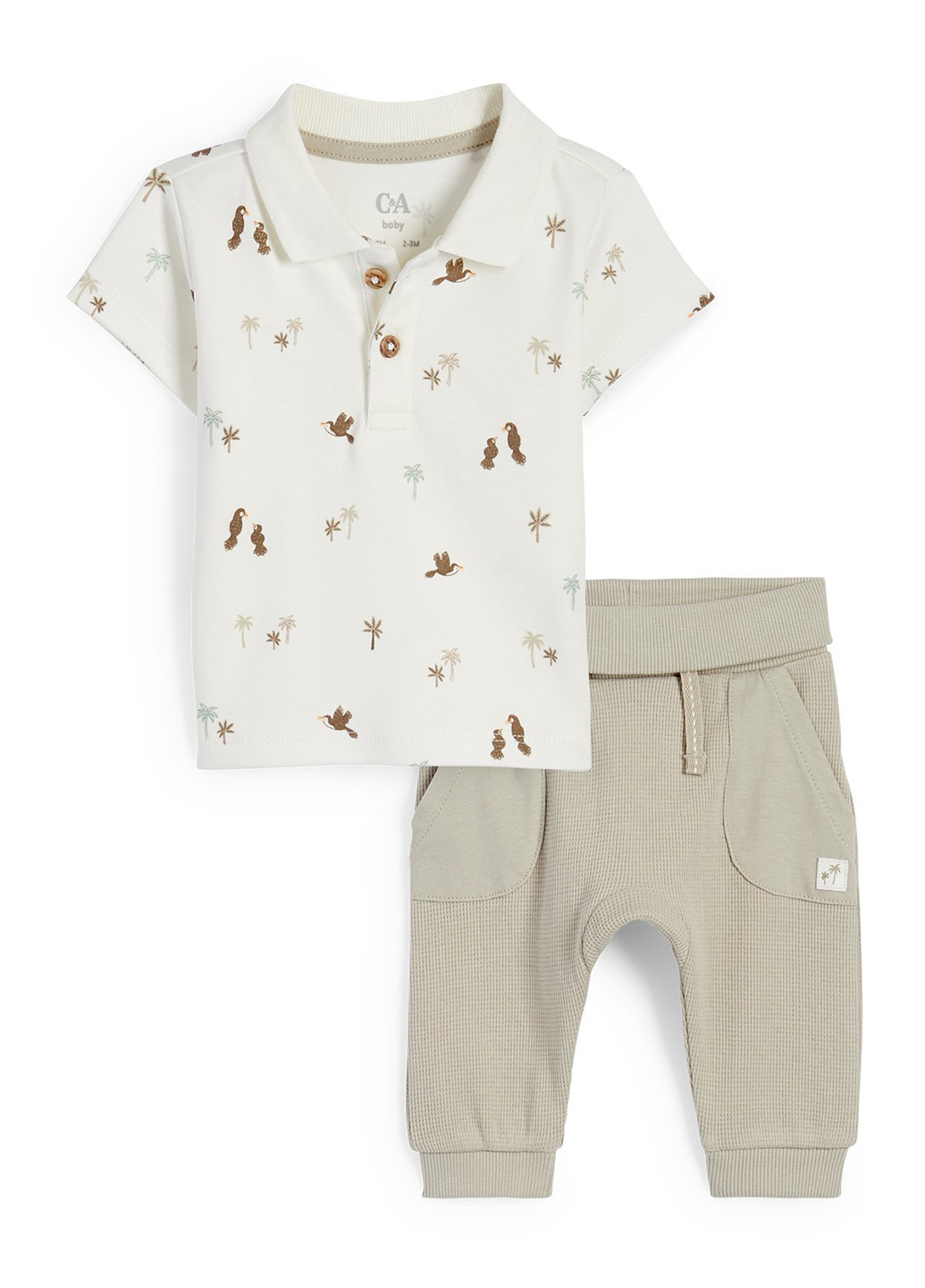 Бежевый демисезонный комплект (футболка, брюки) C&A