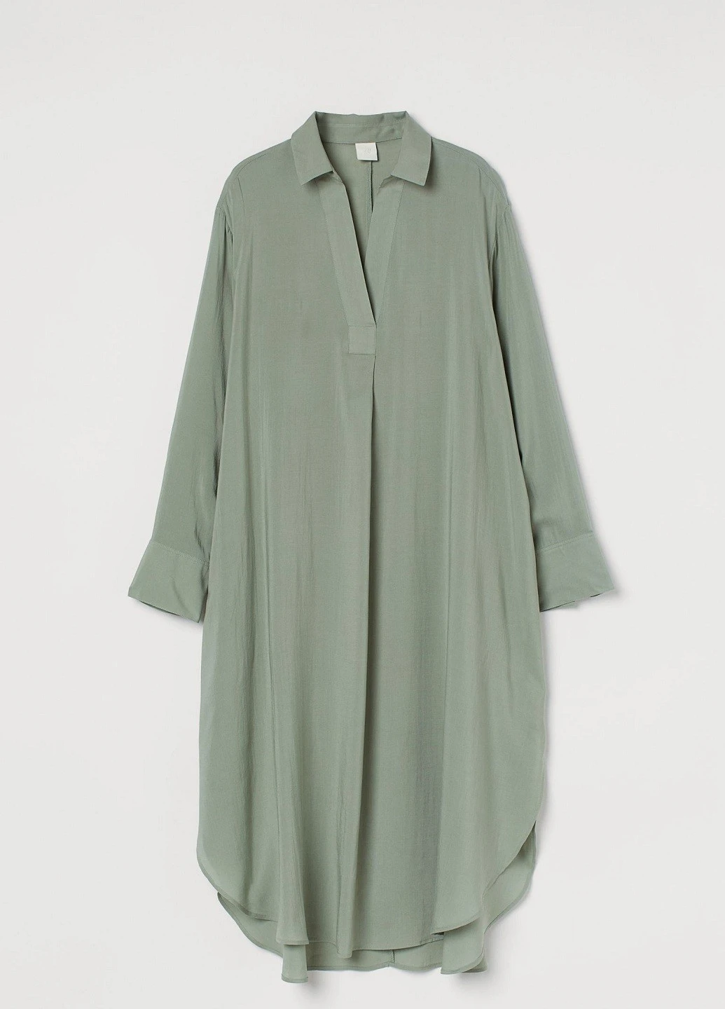 Зеленое кэжуал платье H&M однотонное