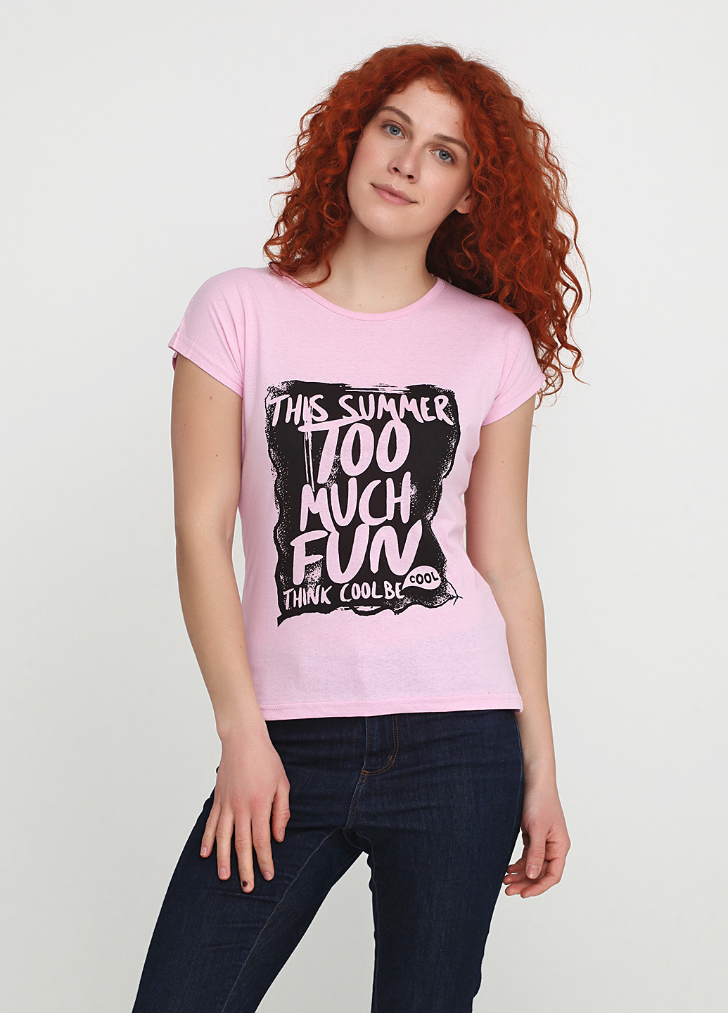 Розовая летняя футболка Carla Mara
