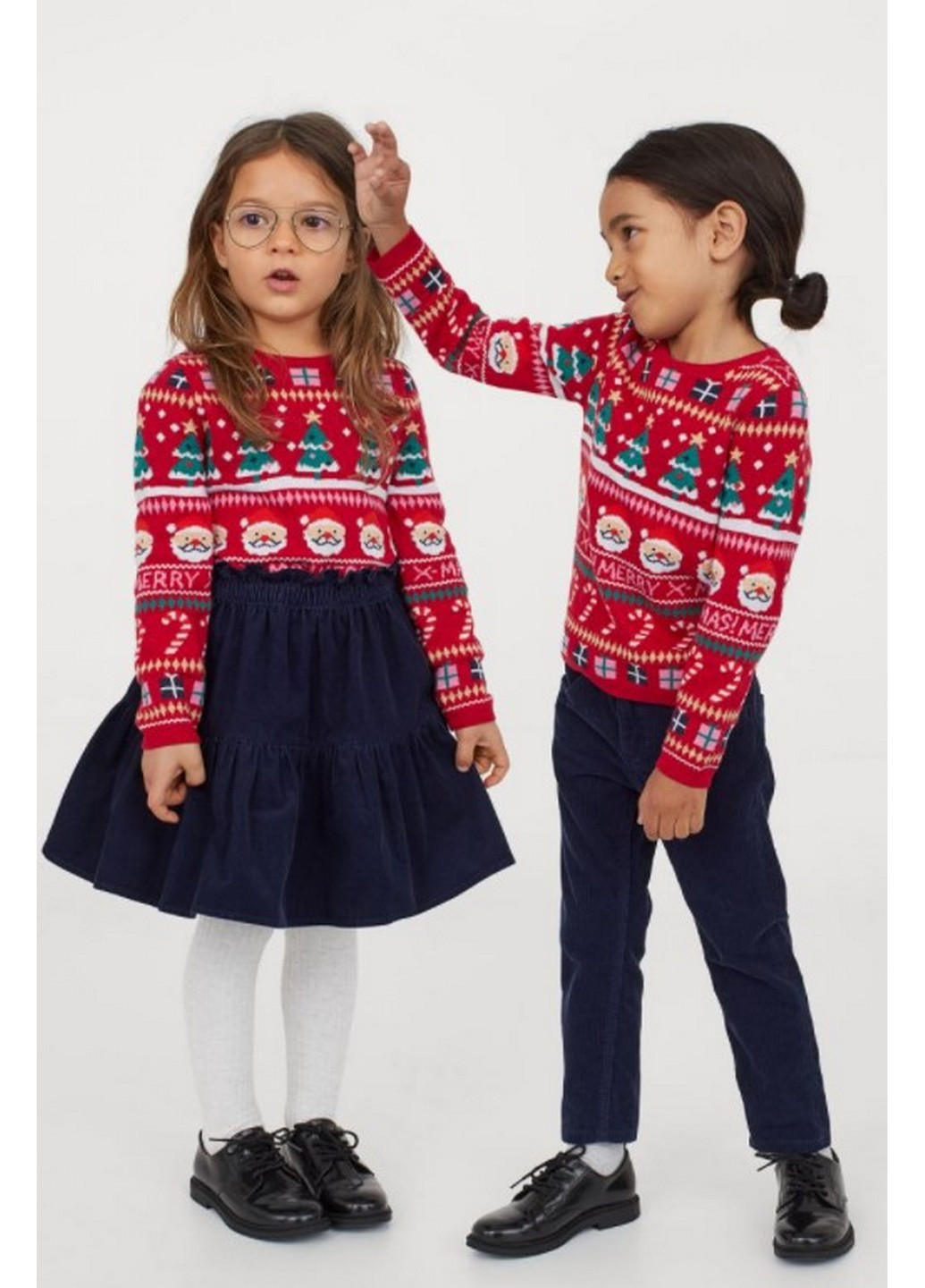 Красный зимний джемпер на девочку H&M
