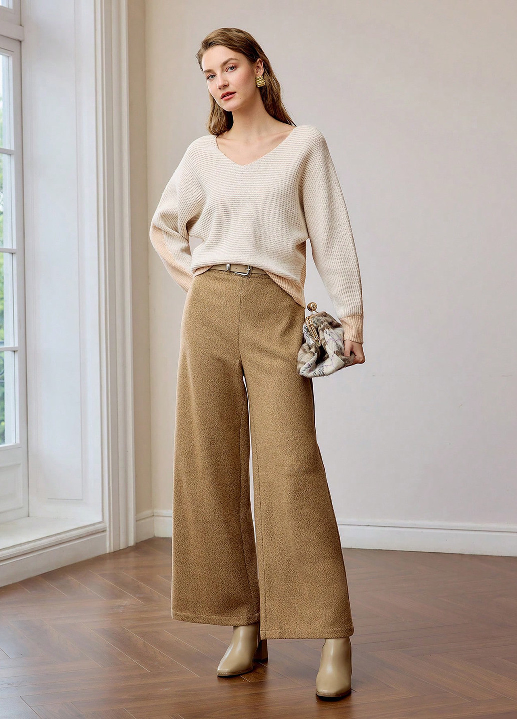 Бежевий демісезонний пуловер пуловер SHEIN