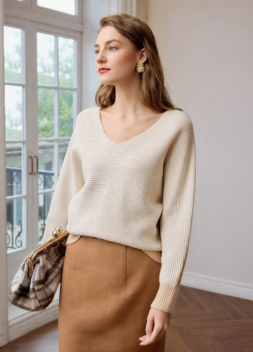 Бежевий демісезонний пуловер пуловер SHEIN