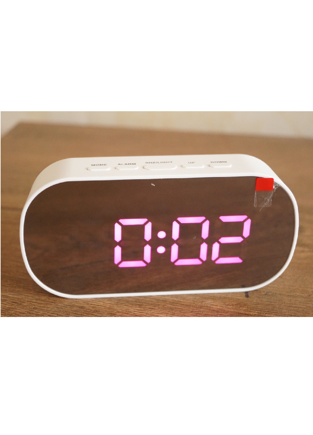 Электронные цифровые зеркальные настольные часы с розовой LED подсветкой будильник температура дата (472946-Prob) Francesco Marconi (252564710)