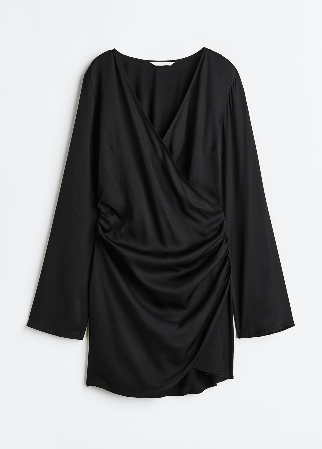 Чорна кежуал сукня на запах H&M однотонна