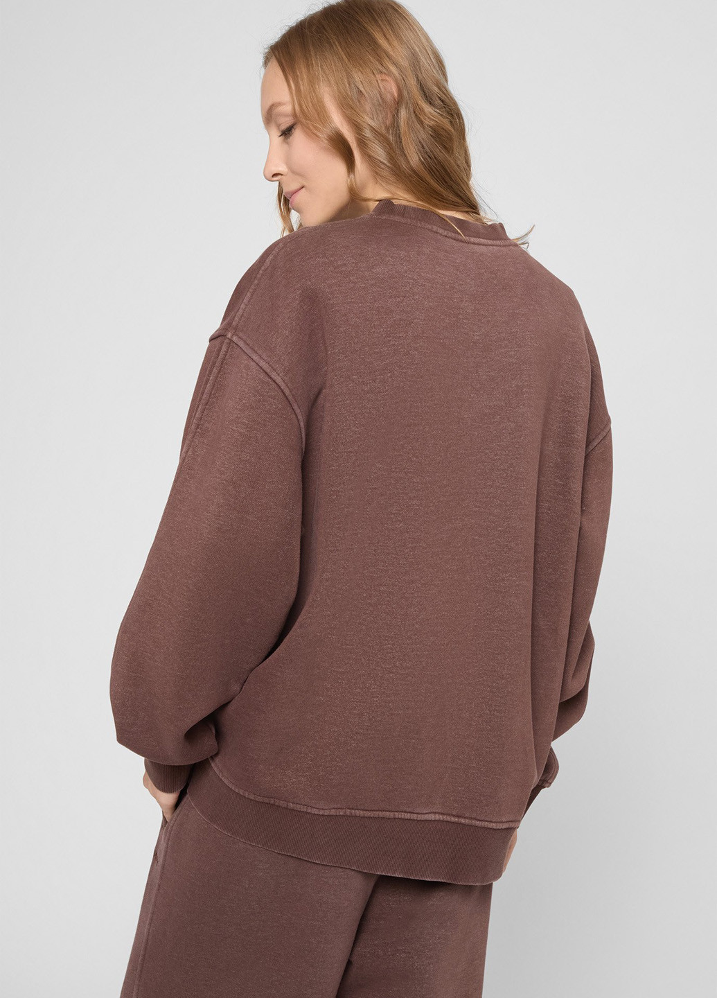 Коричневый свитшот PRPY меланж вышивка (366431579)