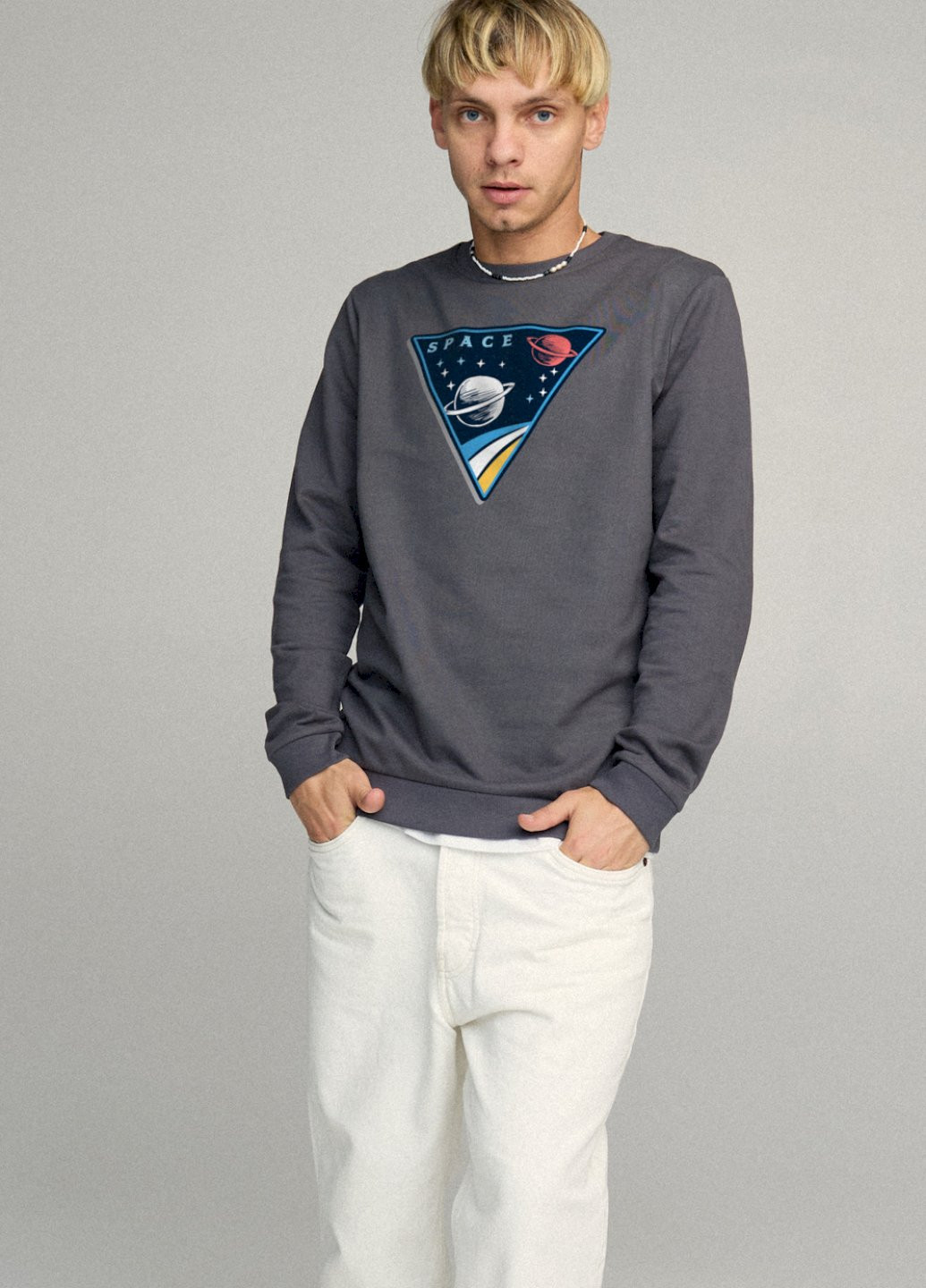 Темно-серый свитшот мужской basic /no flis/ YAPPI (252258854)