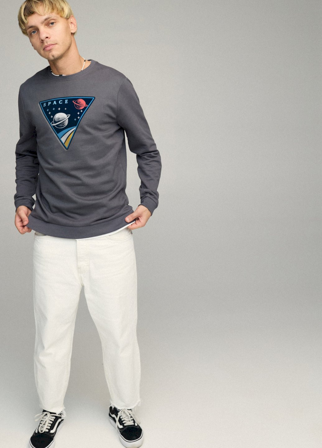 Темно-серый свитшот мужской basic /no flis/ YAPPI (252258854)