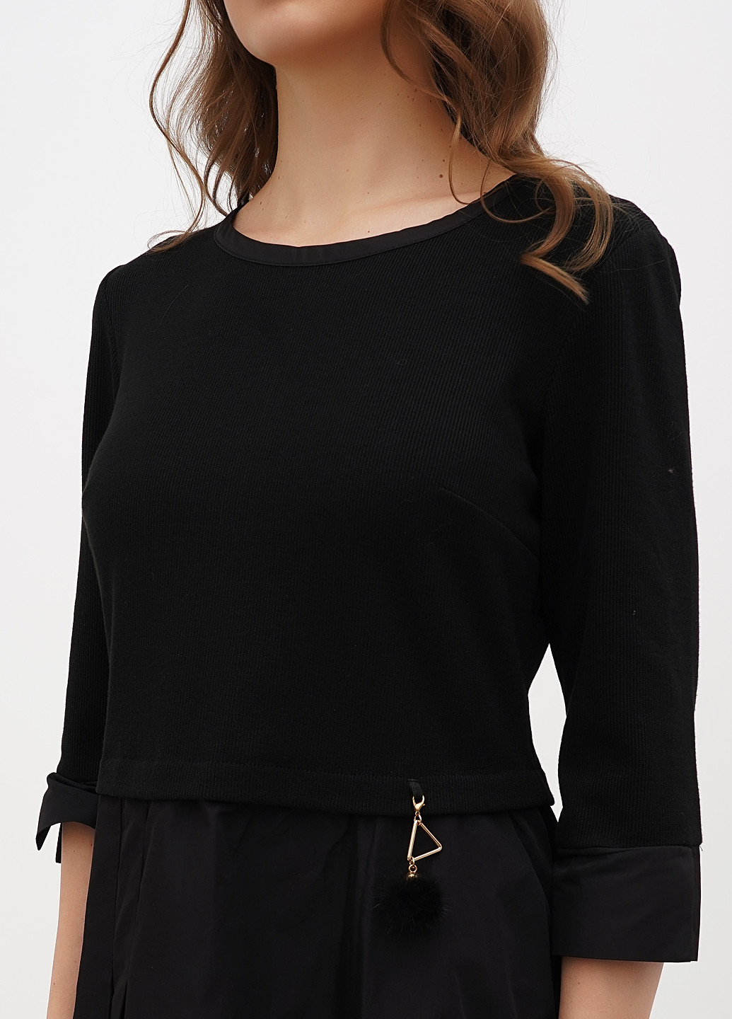 Черное кэжуал платье баллон Sassofono однотонное