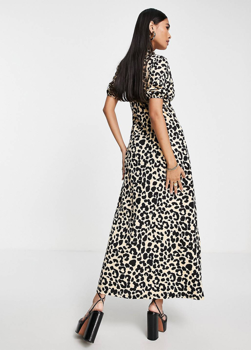 Комбинированное кэжуал платье а-силуэт Asos леопардовый